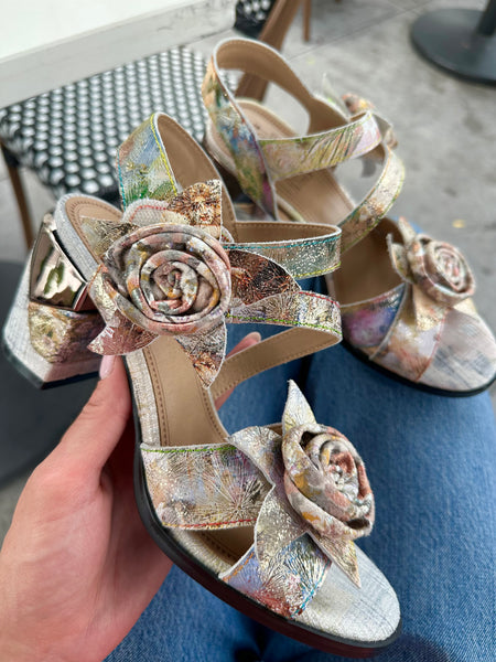 L'Artiste by Spring Step Flowerpower Yellow Multi – Village Shoe Inn