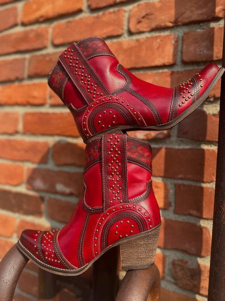 L'Artiste by Spring Step Saddleup Dark Red Multi – Village Shoe Inn
