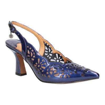 j renee navy blue dress shoes J. Renee Lariel Navy Satin Dress Pump (Women's)