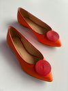 Stephie Leather Flat Orange Pink