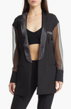 Mix Media Blazer Black
