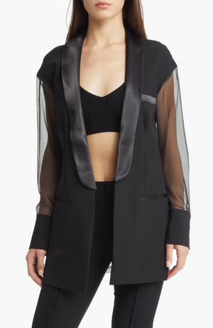 Mix Media Blazer Black
