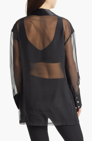 Mix Media Blazer Black