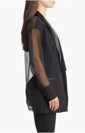 Mix Media Blazer Black