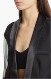 Mix Media Blazer Black