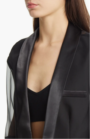 Mix Media Blazer Black