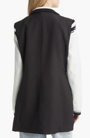 Varsity Blazer Black White