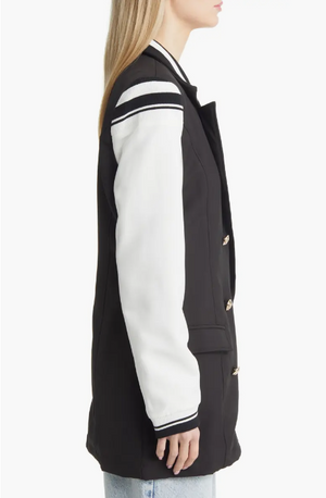 Varsity Blazer Black White