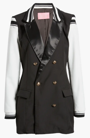 Varsity Blazer Black White