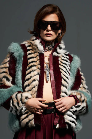 Inez Fur Coat Multi