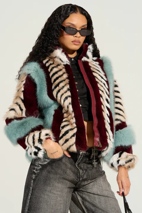 Inez Fur Coat Multi