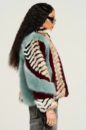 Inez Fur Coat Multi