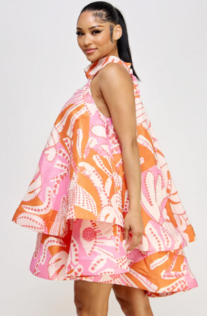 Elena Dress Orange Pink