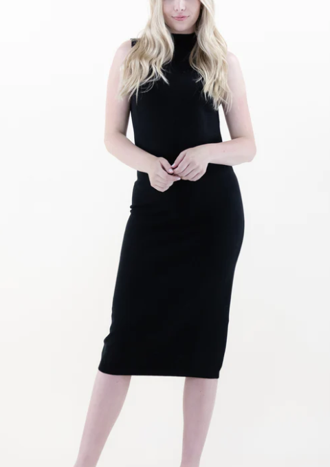 Luna Sleeveless Sweater Dress Black