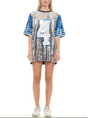 Lions Gameday Sequin Top Silver