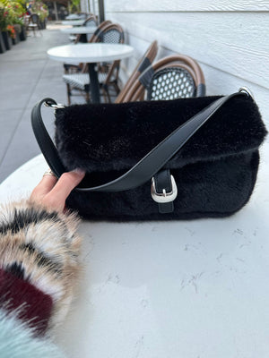 Gloria Fur Bag Black