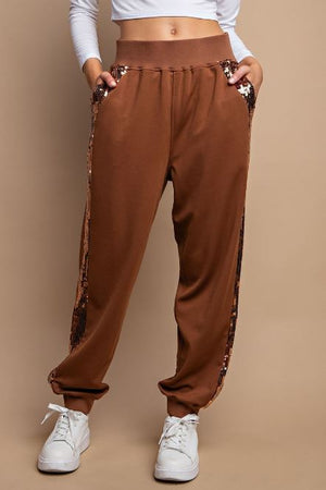 Daphne Sequin Jogger Mocha