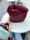 Monica Fur Bag Burgundy