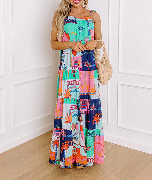 Hawaii Dress Blue Multi