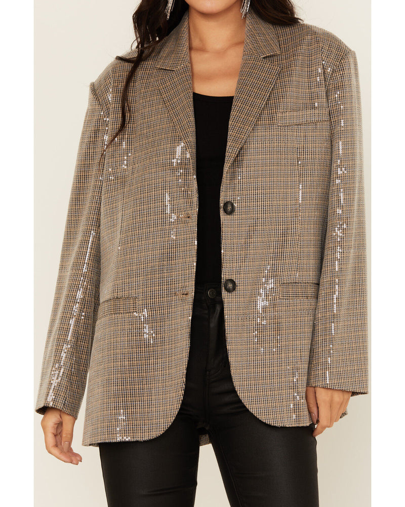 Rosita Sequin Plaid Blazer