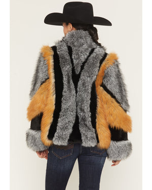Azalea Wang Cora Coat Grey Multi