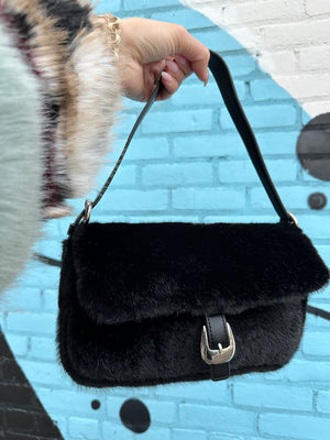 Gloria Fur Bag Black