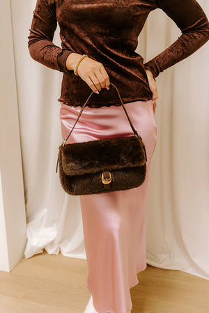 Gloria Fur Bag Chocolate