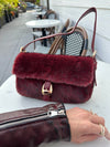 Gloria Fur Bag Burgundy
