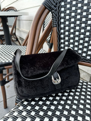 Gloria Fur Bag Black