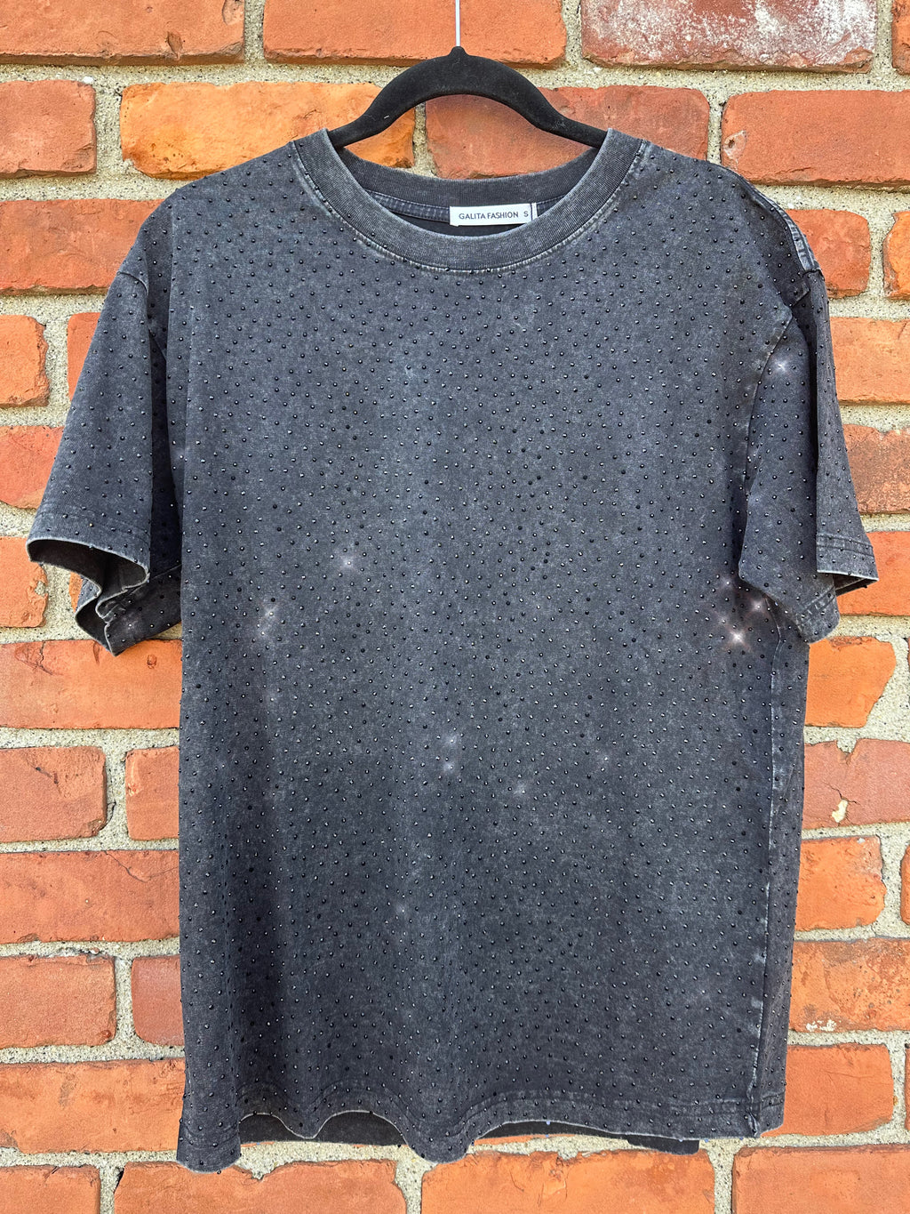 Parker Rhinestone T-Shirt Black