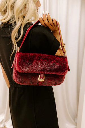 Gloria Fur Bag Burgundy