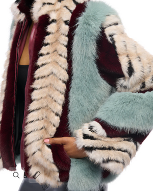 Inez Fur Coat Multi