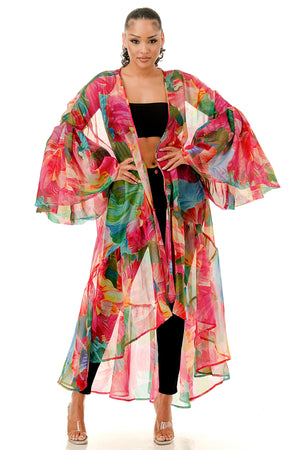 Howard Caftan Pink Tropical Multi