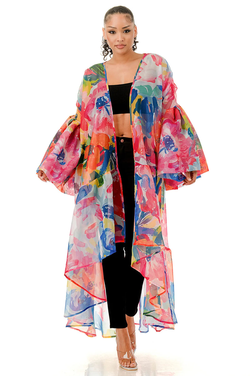 Howard Caftan Blue Floral Multi