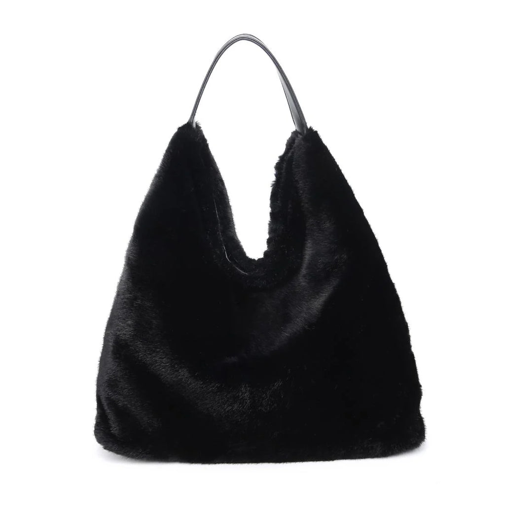 Chandler Fur Hobo Bag Black
