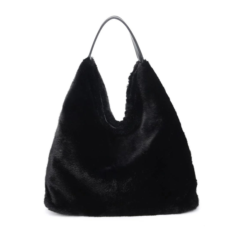 Chandler Fur Hobo Bag Black