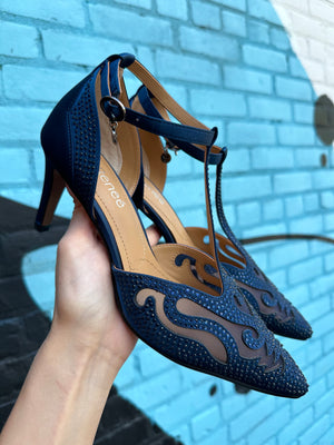 J. Renee Lisha Navy Satin