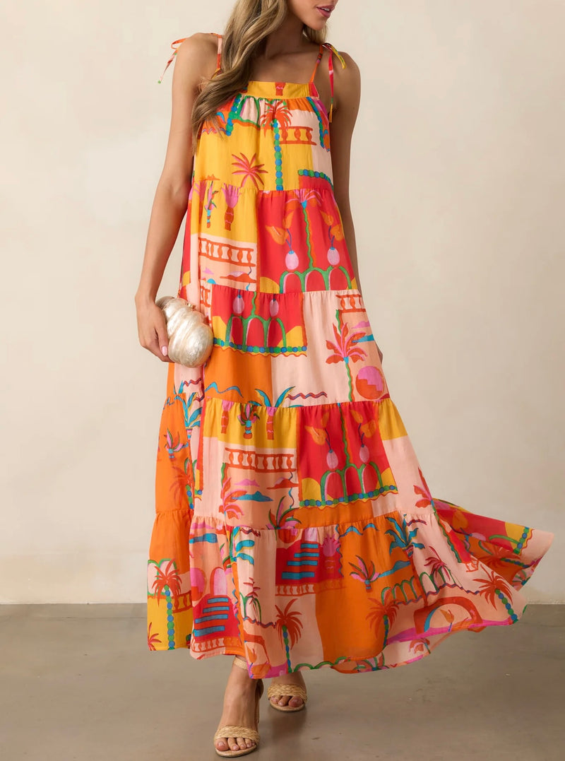 Hawaii Dress Orange Multi