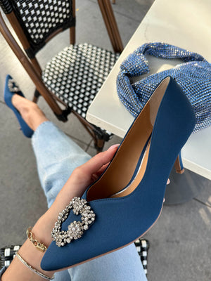 J Renee Ezara Navy Satin