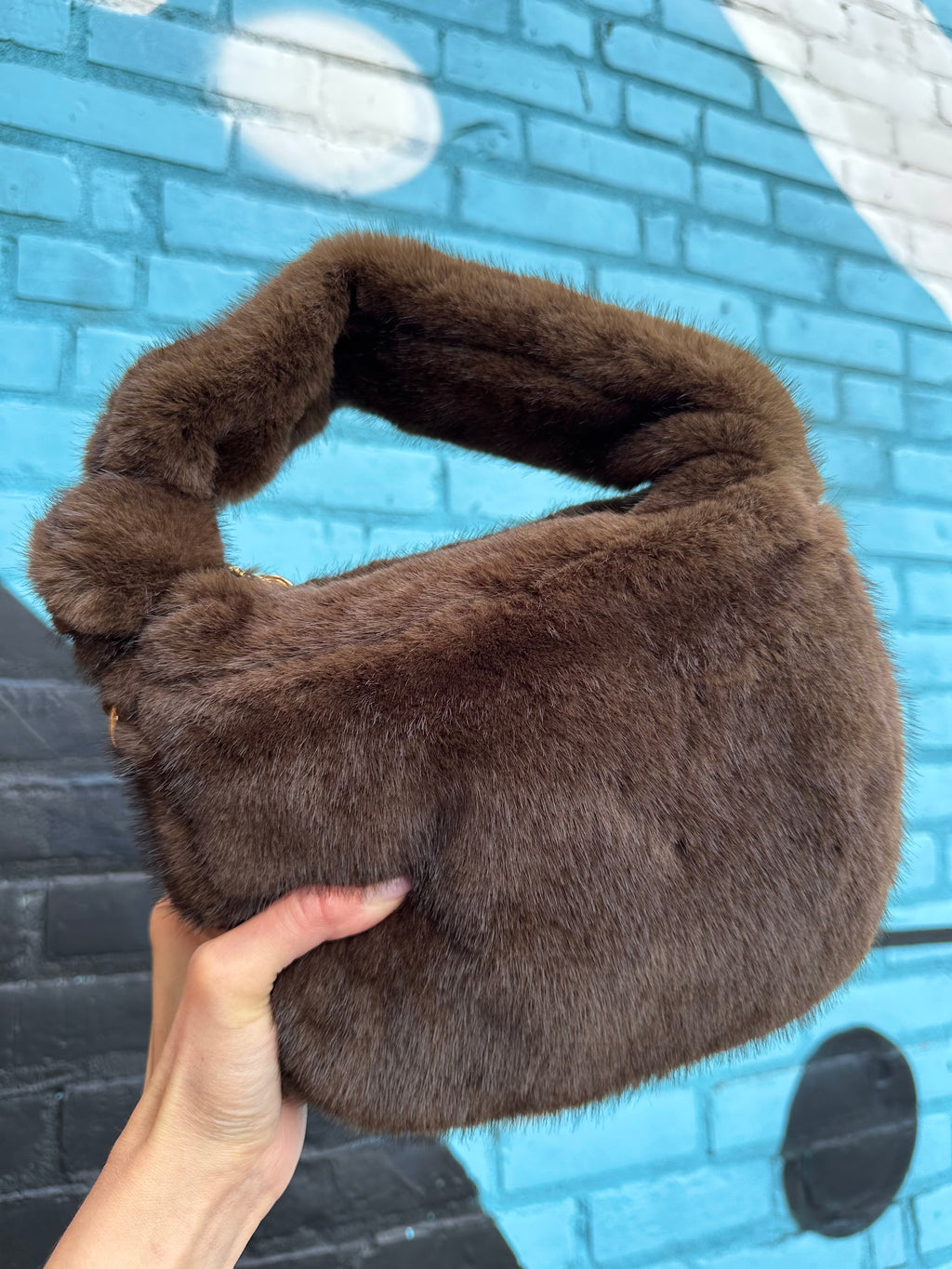 Monica Fur Bag Chocolate