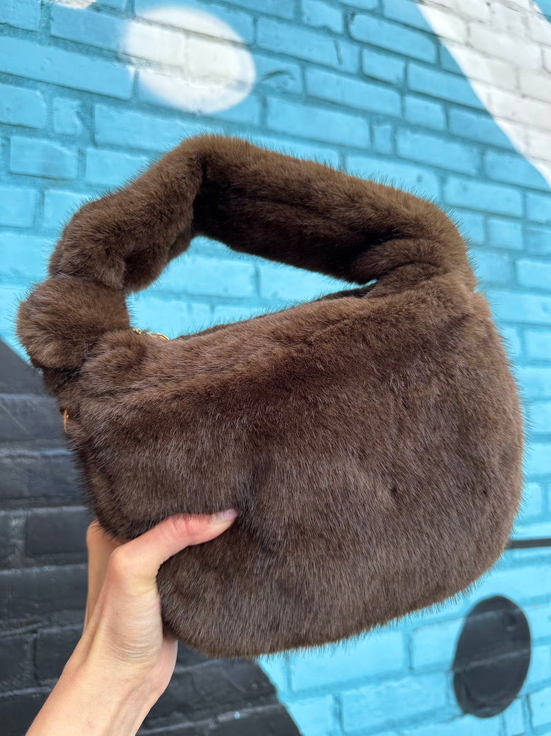 Monica Fur Bag Chocolate