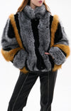 Azalea Wang Cora Coat Grey Multi