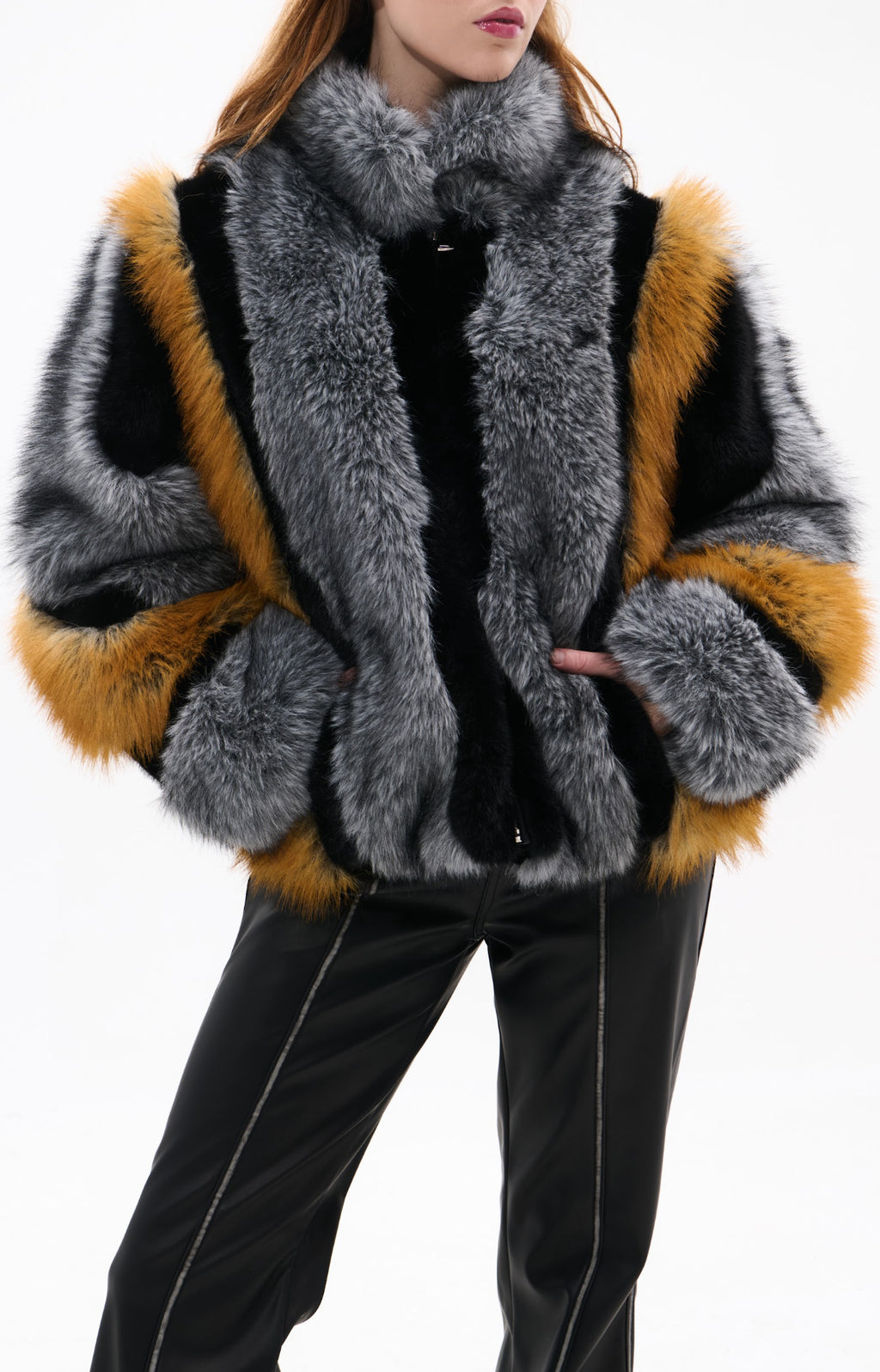 Azalea Wang Cora Coat Grey Multi