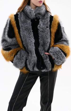 Azalea Wang Cora Coat Grey Multi