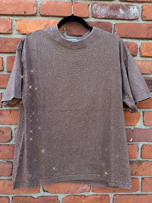 Parker Rhinestone T-Shirt Brown