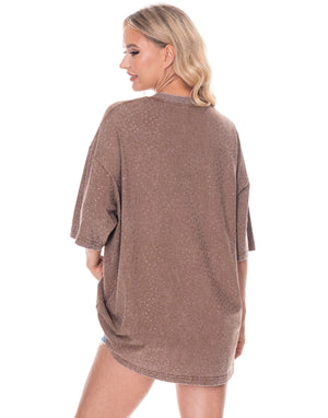 Parker Rhinestone T-Shirt Brown