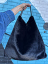 Chandler Fur Hobo Bag Black