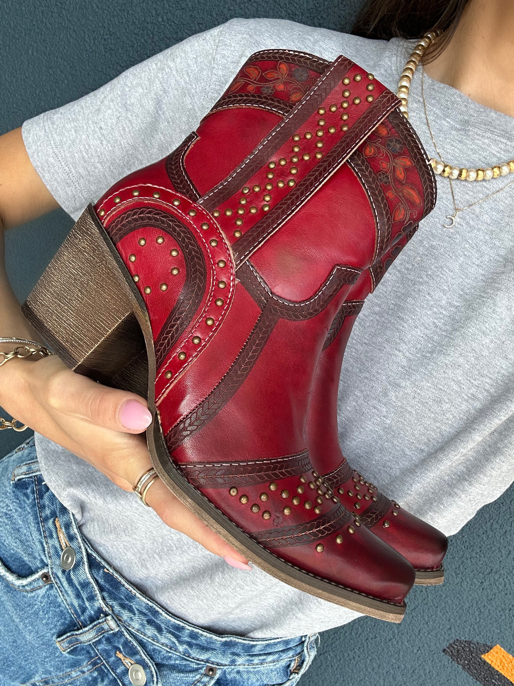 L'Artiste by Spring Step Saddleup Dark Red Multi