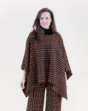 Shannon Cape Pant Set Black Camel