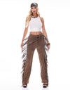 Kathy Fringe Pant Brown